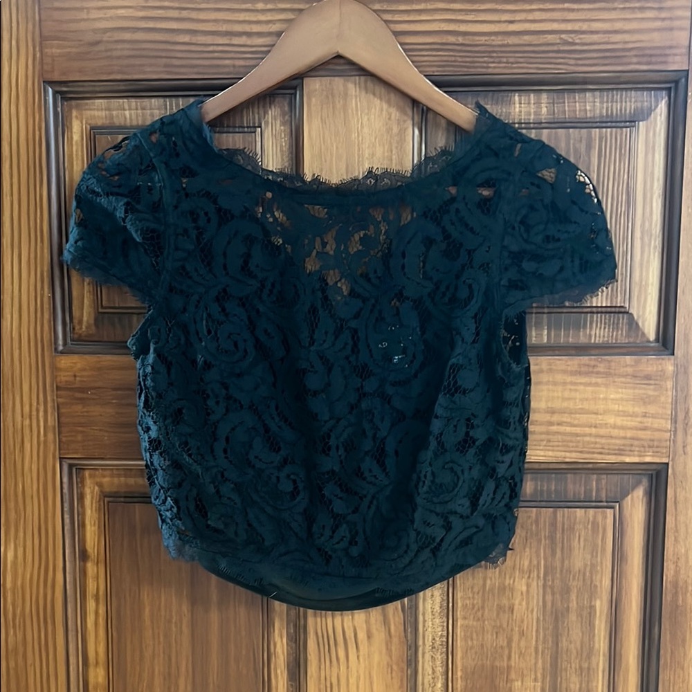 Lace Crop Top (black- size 4)